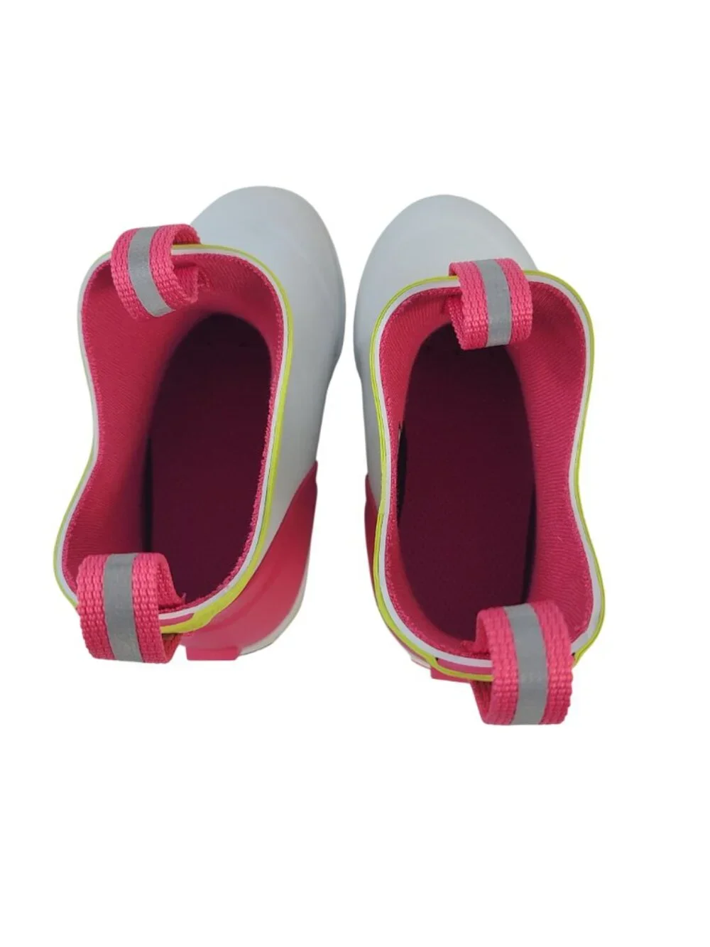 NEW Xtratuf Youth Ankle Deck Boots White Pink Neon Green Size 10M Waterproof